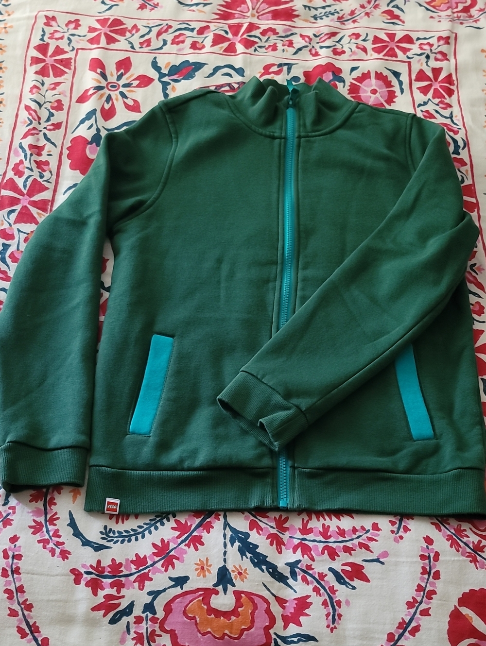 NWOT Lego Kids Green Zip-Up Jacket with Teal Accents
